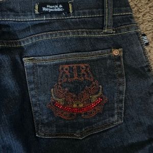 rock and republic flare jeans with cool pocket designs